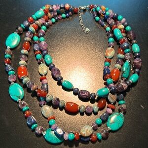Natural Turquoise Multi Colored Necklace